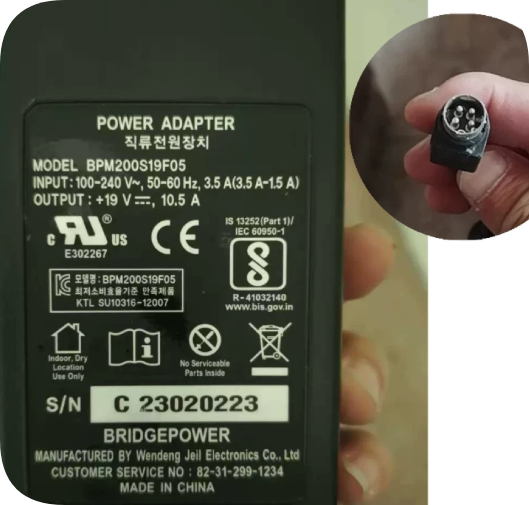 *Brand NEW* 200W DC19V 10.5A Four-Pin Medical Power Supply Compatible With BPM200S19F02